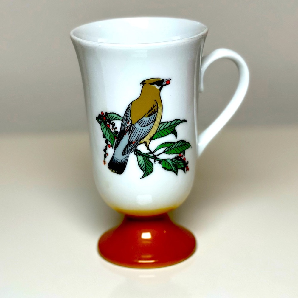 Lovely bird vintage coffee cup
